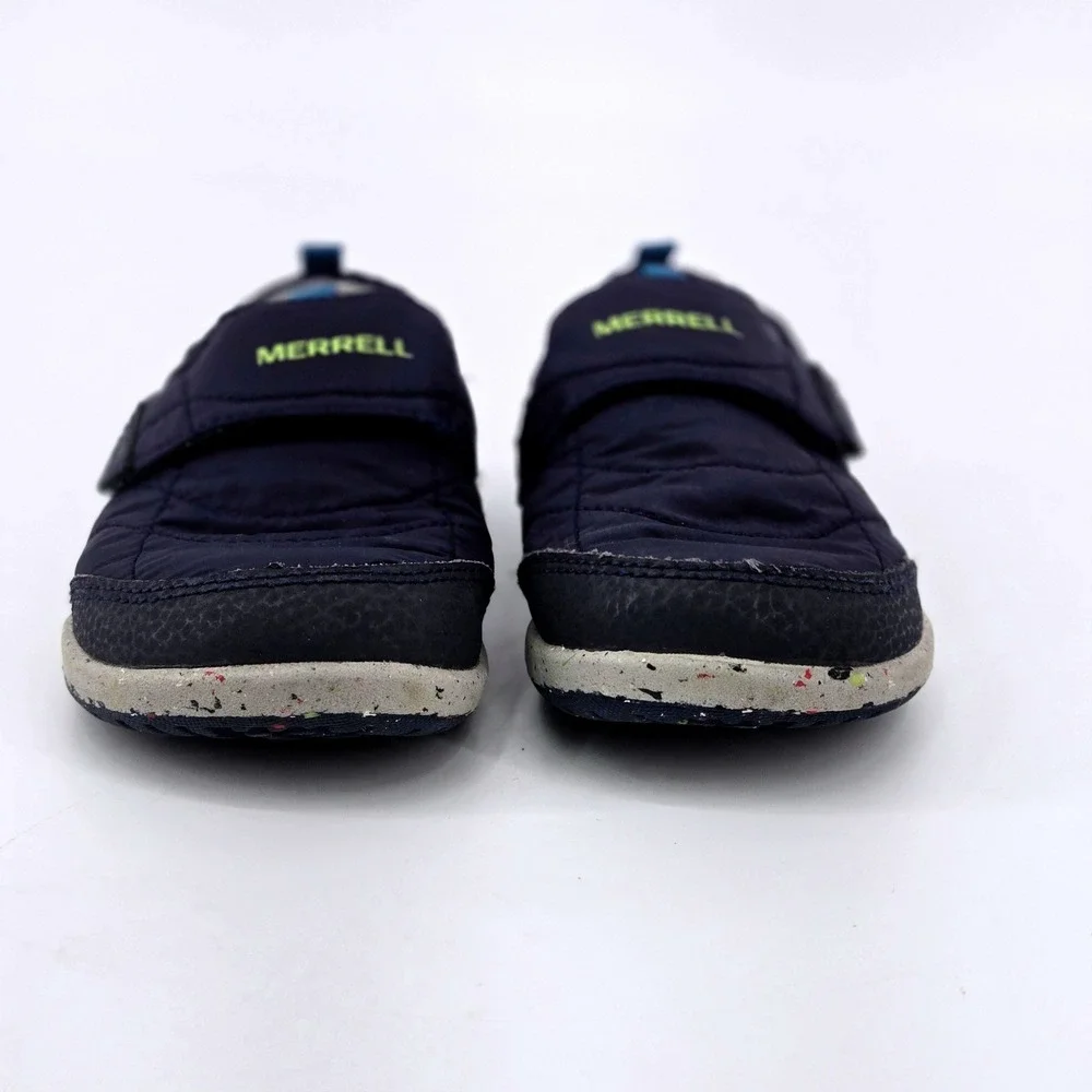 Merrell Bare Steps Hut Moc Navy Blue Quilted Infant Toddler Slip On Shoes Sz 7M